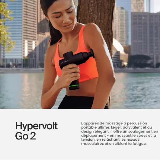 Hypervolt Go 2 Noire Pistolet de massage à percussion portatif