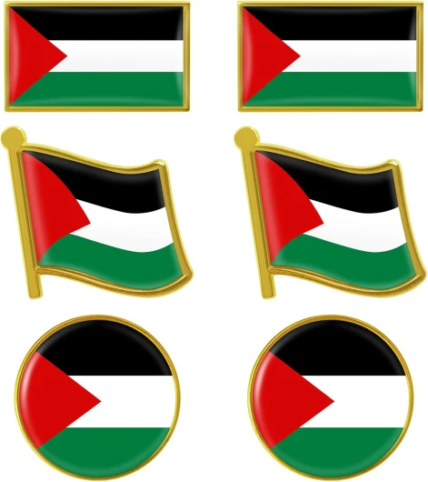 6 Pièces Palestine Badge Bouton,Palestine badge émaillé,Palestine Pin D'émail National,Palestin Drapeau Revers Épingles,Broche drapeau de la Palestine,Palestine National Émail Pin