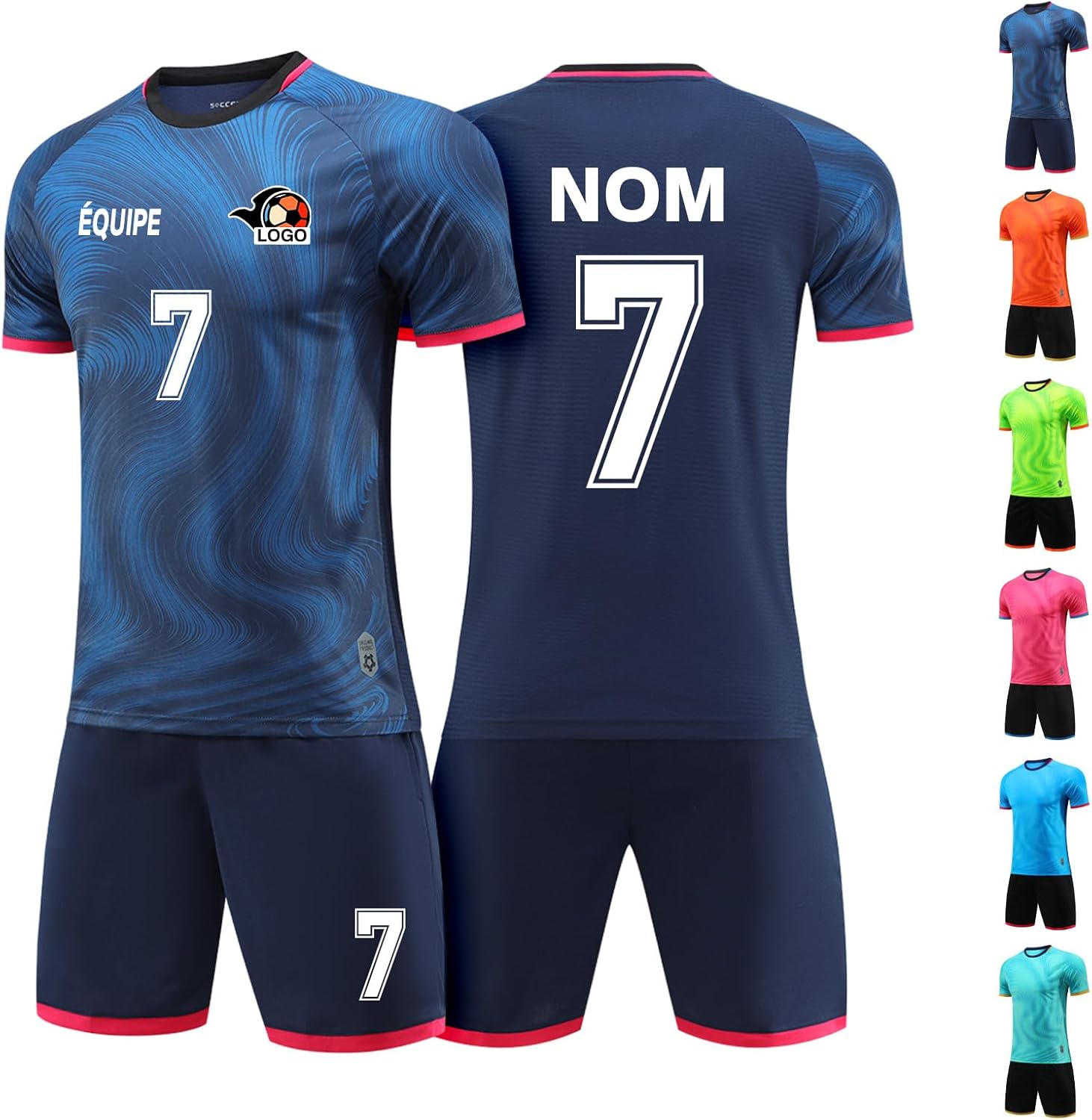 LAIFU Maillots de Football Personalisés, Personnalisez avec Nom, Numéro, Nom d'Équipe et Logo Parfait pour Clubs et Tournois