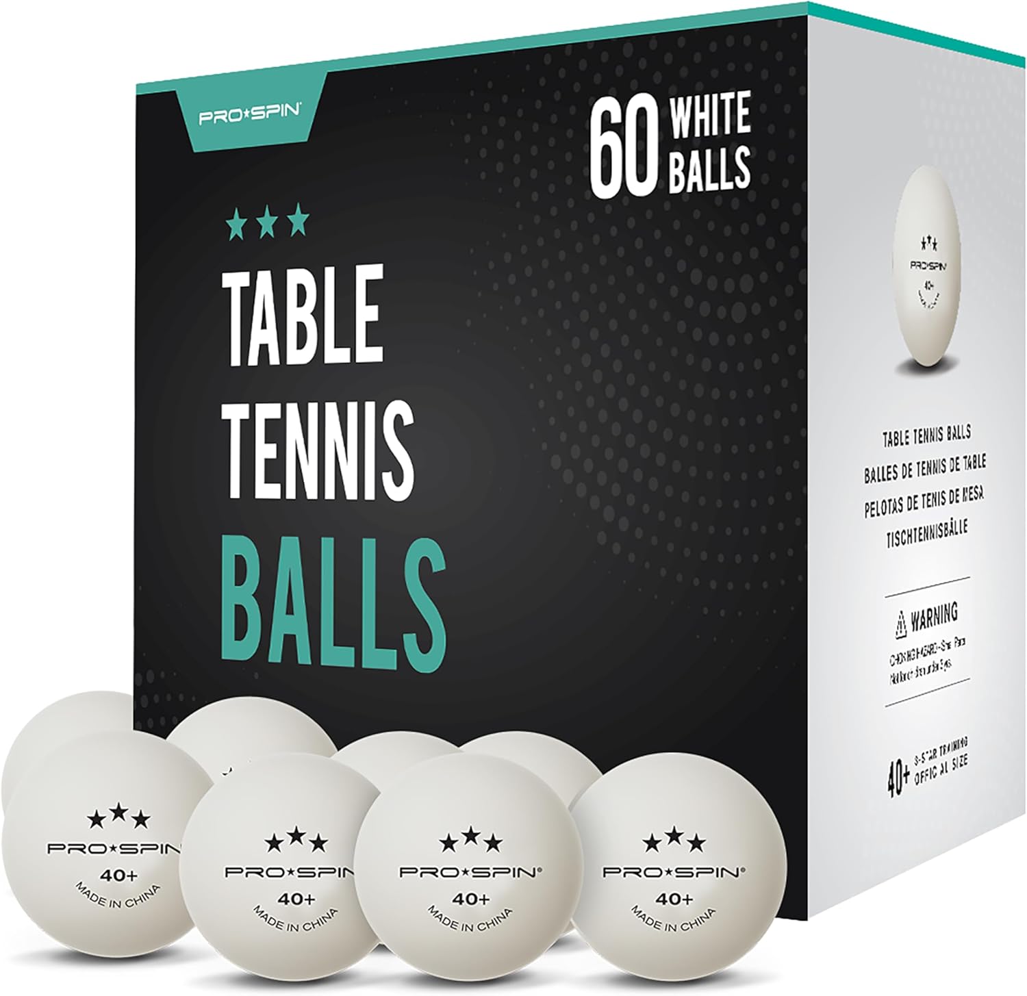 Balles de Ping-Pong 3 Étoiles, Haute Performance, Blanc, 40+ ABS - Lot de Balles Qualité Supérieure pour Entraînement de Tennis de Table - pour Tables de Ping Pong Intérieur, Extérieur