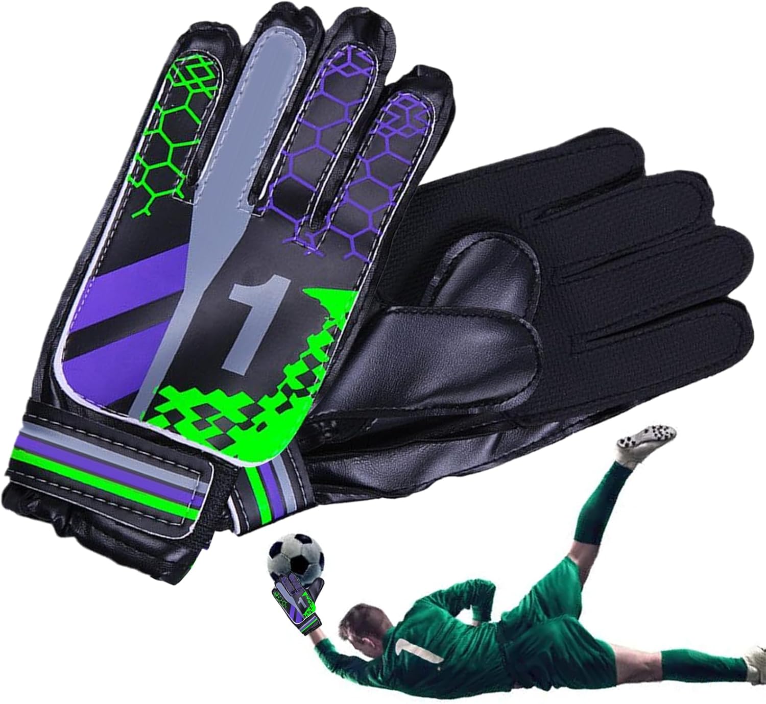 Gants de gardien de but pour adulte – Gants antidérapants – Équipement de protection de gardien de but de football, de baseball, d'entraînement – Coussinets de protection pour sports de plein air