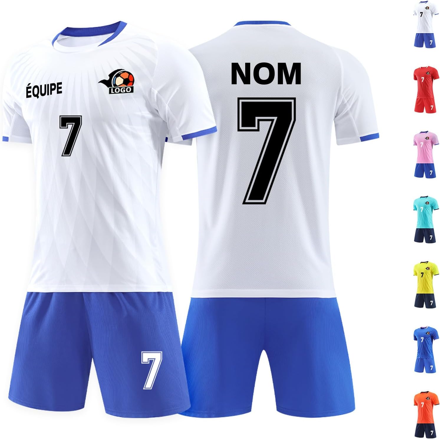 LAIFU Maillots de Football personnalisés pour Adultes et Enfants Personnalisables avec Votre nom, numéro, nom d'équipe et Logo Maillot de Football Respirant