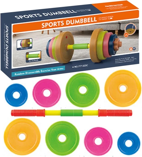 Jouet Avec Haltères Pour Enfants - Ensemble De Levage De Poids Pour Enfants - Jouet D'entraînement Du Corps - Équipement De Jouet D'Entraînement Réglable - Salle De Sport Pour Débutants, Fi