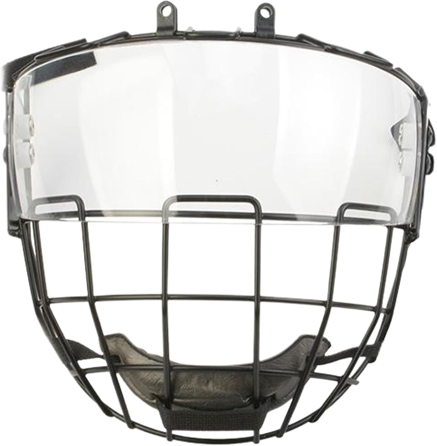 Casque de Hockey avec Masque en métal et visière de Hockey Transparente avec revêtement Anti-buas et Anti-Rayures, Casque Crosse Universel résistant à l'impact pour l'équipement