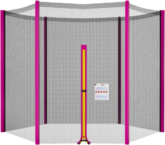 Filet Trampoline Ø 244 305 366 397 423 cm, Filet Remplacement de Sécurité pour Trampolines 6 8 Barres, Filet de Protection Résistant aux UV avec Fermeture Éclair - Noir Bleu Vert Rose