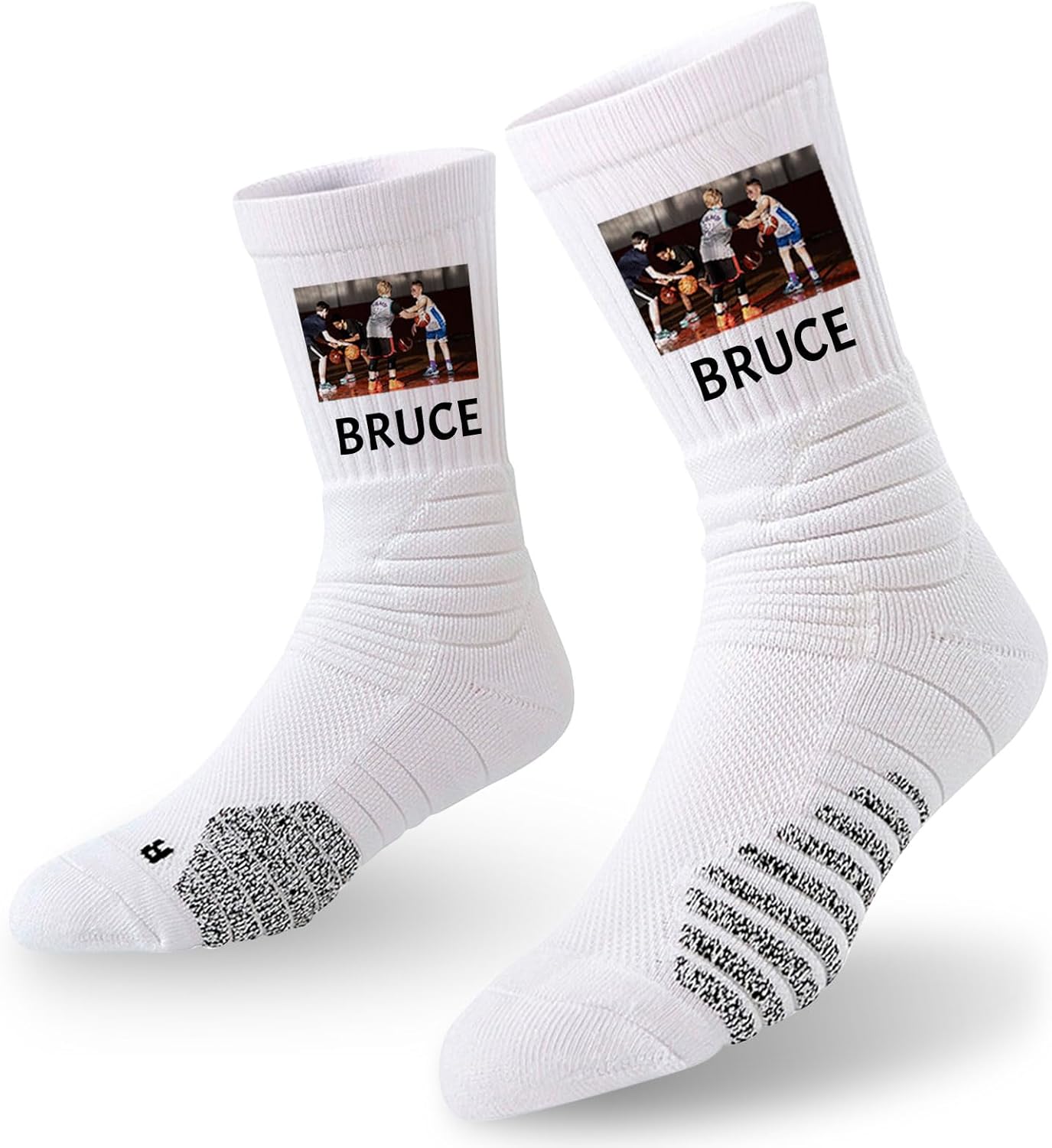 Chaussettes de sport personnalisées avec votre photo et votre nom, chaussettes de sport rembourrées et respirantes