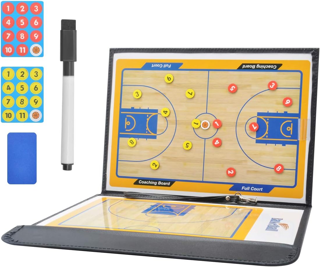 CS COSDDI Tableau Tactique Football Entraîneur Board,Tableau Tactique Pliable et Magnétique pour Entraîneur de Football avec Stylo, Gomme, Aimants