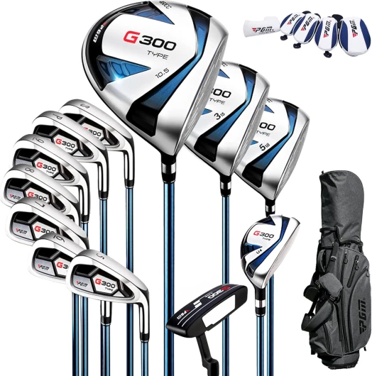 Ensemble Complet de Clubs de Golf pour Homme MTG025-2 - Driver, Bois, Hybride, Fers, Putter, Sac de Golf et Housses