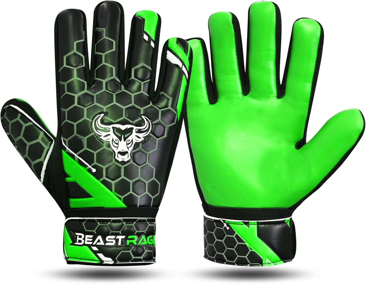 Gants de Gardien de But pour Enfants,garçons et Jeunes,Gants de Gardien de But en Latex antidérapant 4MM,Support de Poignet