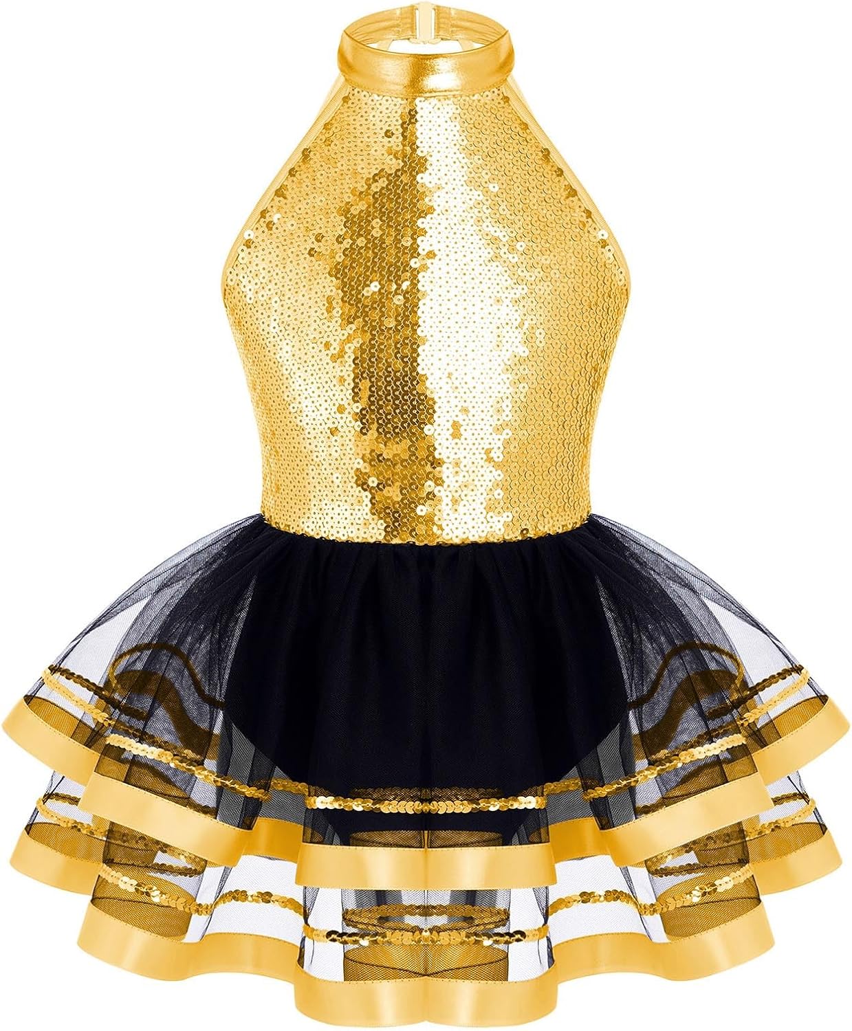 Ranrann Enfant Fille Tutu Ballet Justaucorps Danse Classique Paillette Robe Danse Moderne Jazz Robe Patinage Artistique Leotard Gymnastique Spectacle 3-16 Ans