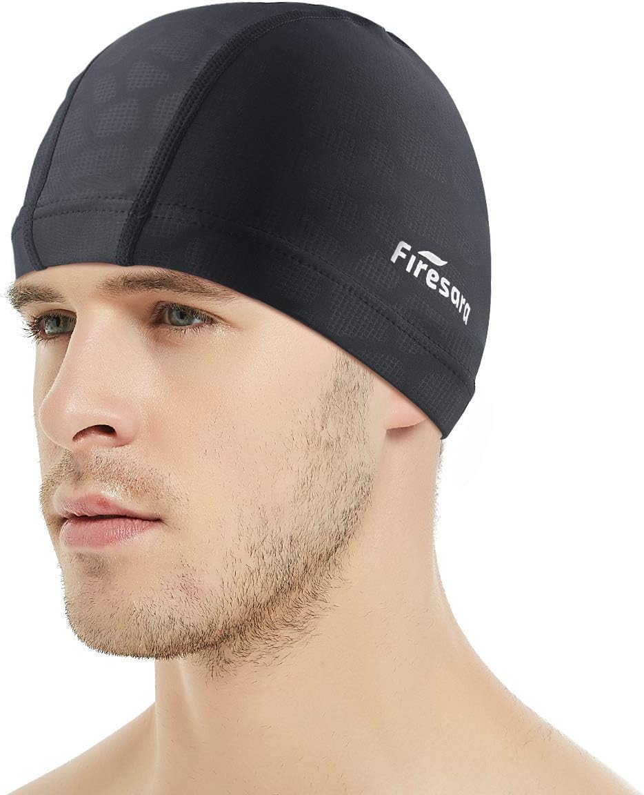 Bonnet de Bain Lycra Lycra Bonnet de Natation Anti-déchirure Confortable Non-Glissement pour Hommes Femmes Cheveux Courts Longue Adulte