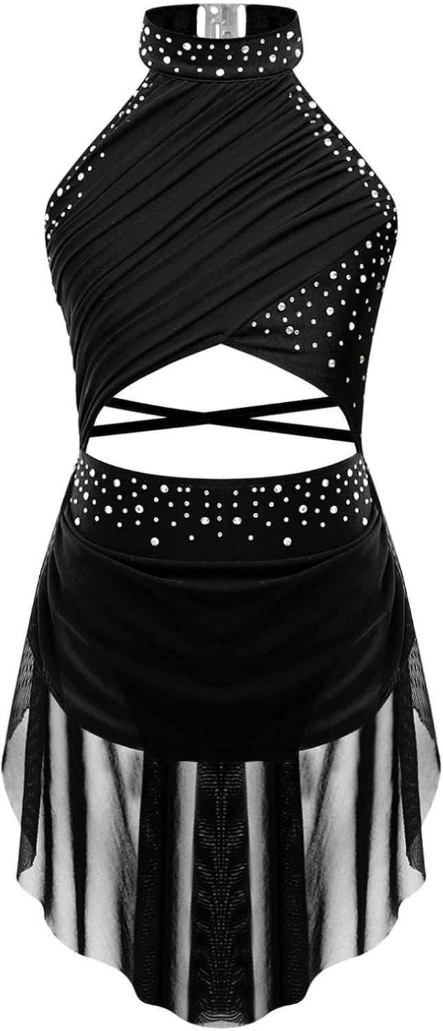 Ranrann Enfant Fille Robe Danse Classique Ballet sans Manches Justaucorps Gymnastique Costume Danse Lyrique Contemporaine Dancewear 5-16 Ans