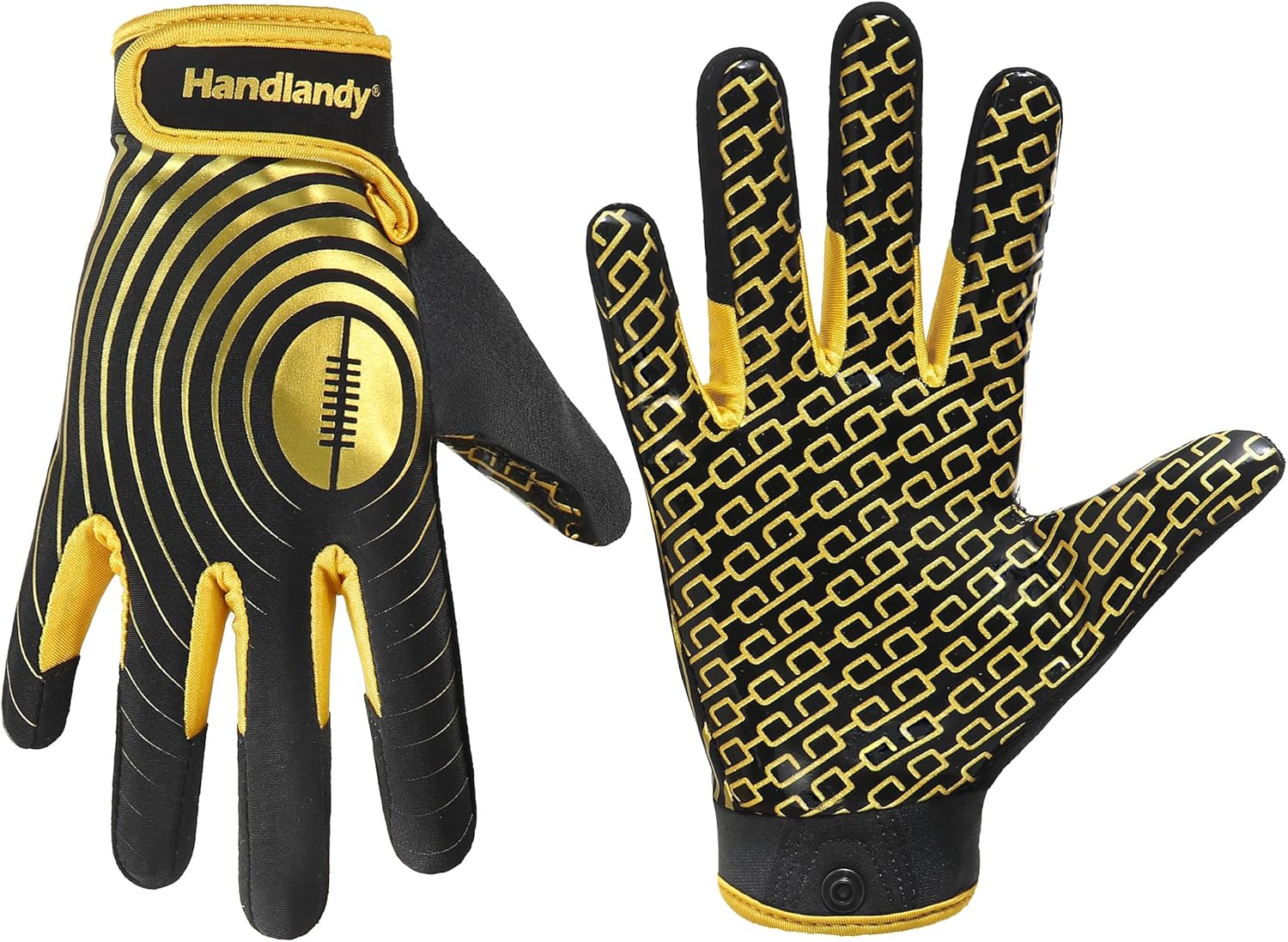 HANDLANDY Gants de football américain pour jeunes – Gants de récepteur larges adhésifs pour enfants et adultes – Gants de football extensibles