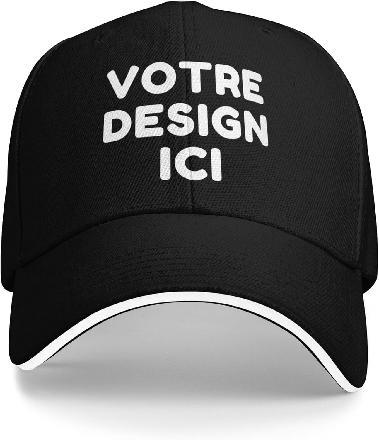 Casquette Personnalisable Casquette personnalisée Casquette Baseball personnalisé – Casquette de Baseball avec Votre Texte, Casquette Trucker Ajustable personnalisée, Casquette décontractée Style 3-Noir Taille unique