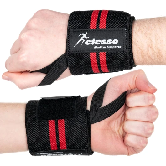 Bande Poignet Musculation (Unité) – Sangles de Soutien Premium pour Poignet pour Powerlifting, Soulevé de Terre, Entraînements en Salle de Sport et Remise en Forme (1, Rouge, Taille unique)