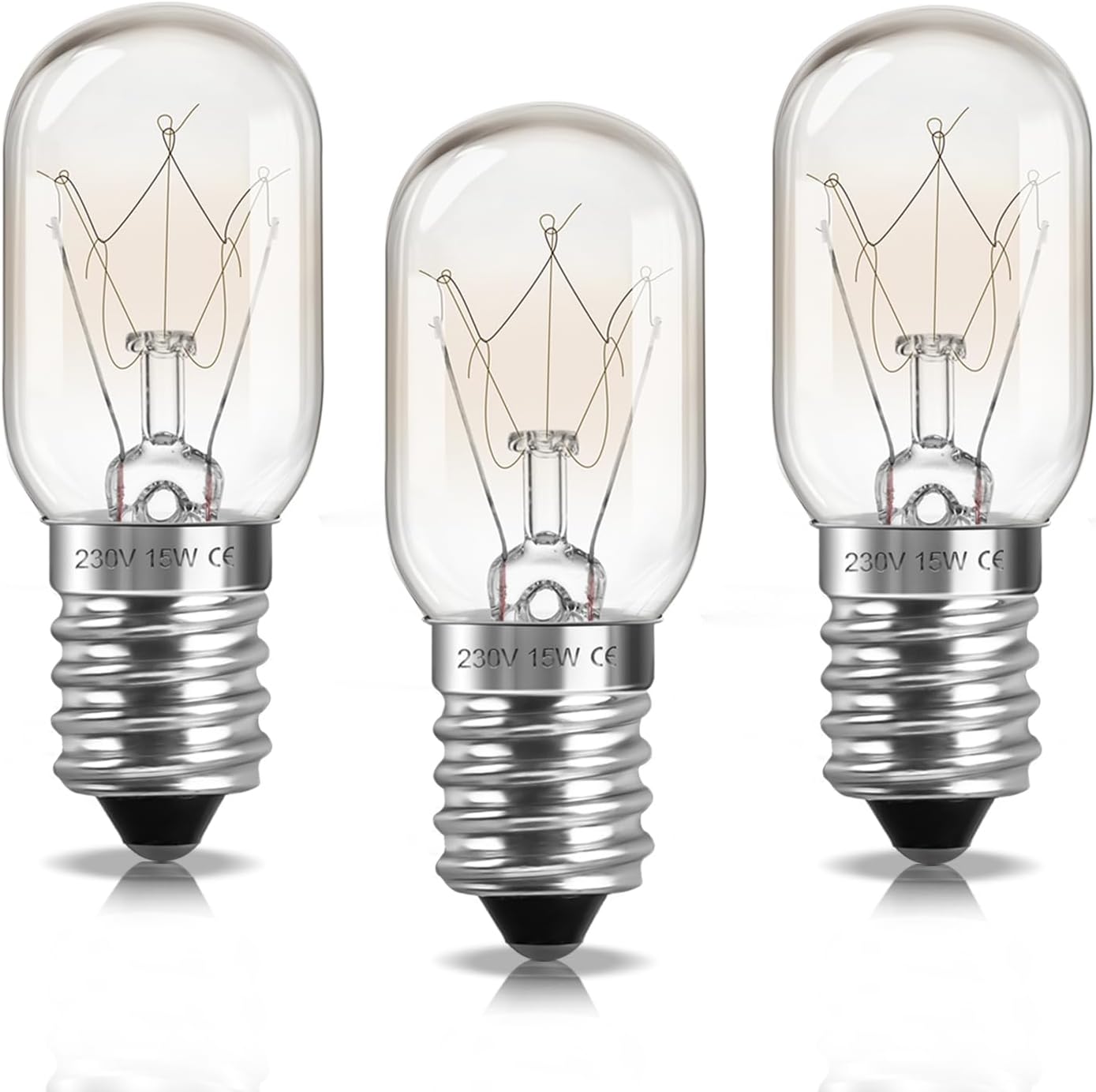 Ampoule E14 pour Lampe de Sel Dimmable, Lampe pour Frigo/Refrigerateu, Machine à Coudre, Micro-ondes, 100LM Blanc Chaud 2700K, T22 Ampoule 300 Degré, Lot de 3
