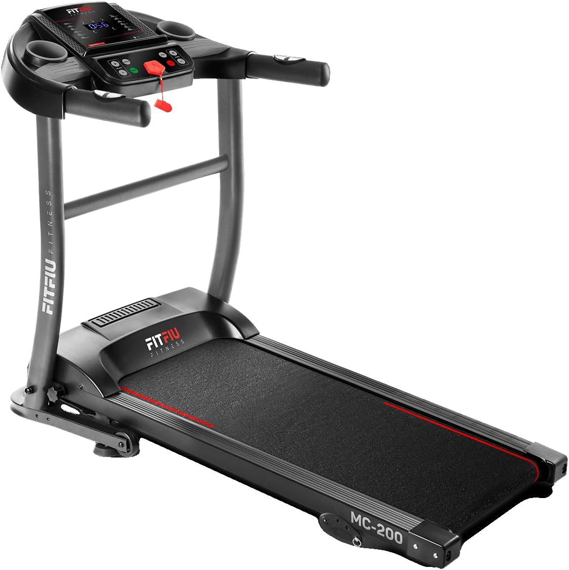 MC-200 - Tapis de Course Pliable, Vitesse jusqu'à 14 km/h, Moteur Silencieux 1500 W, Inclinaison Manuelle, Écran LCD avec 12 programmes, Capteur de fréquence Cardiaque, Ultra Compact