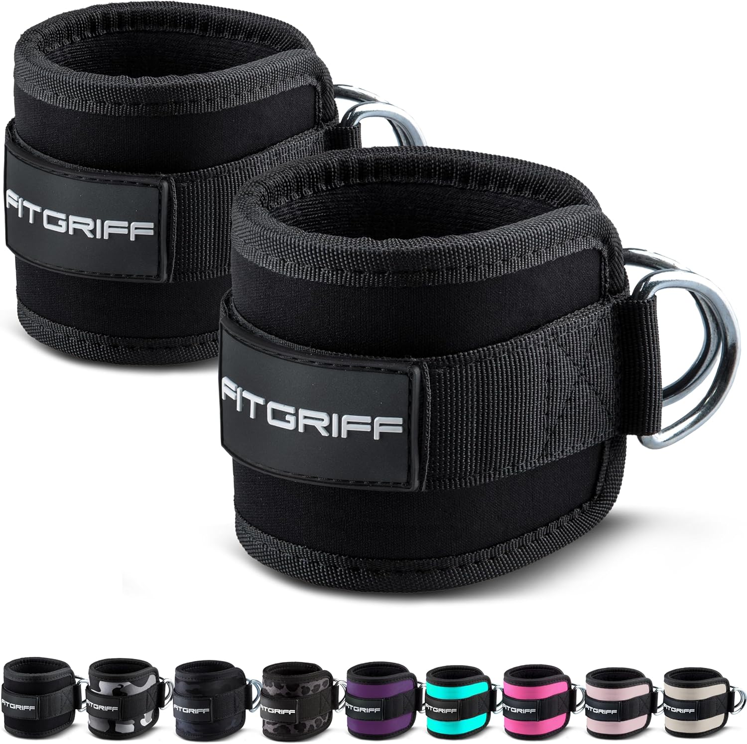 Sangle Cheville Musculation Poulie V1 - Ankle Straps pour Sport, Kickback, Entraînement des Fessiers - Accessoires de Fitness pour Cable Machines