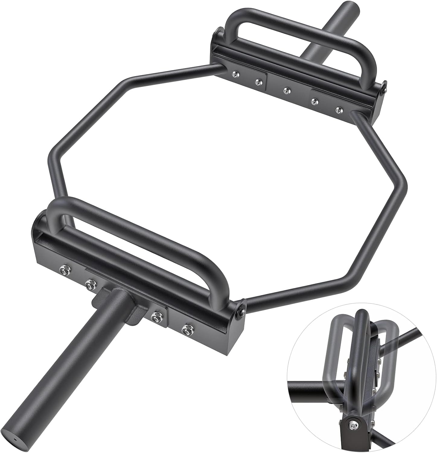 Barbell Olympic Trap Bar, Hex Bar, Shrug Bar, Deadlift Bar with Folding Handles for Olympic Weight Lifting, Shrugs, Squats