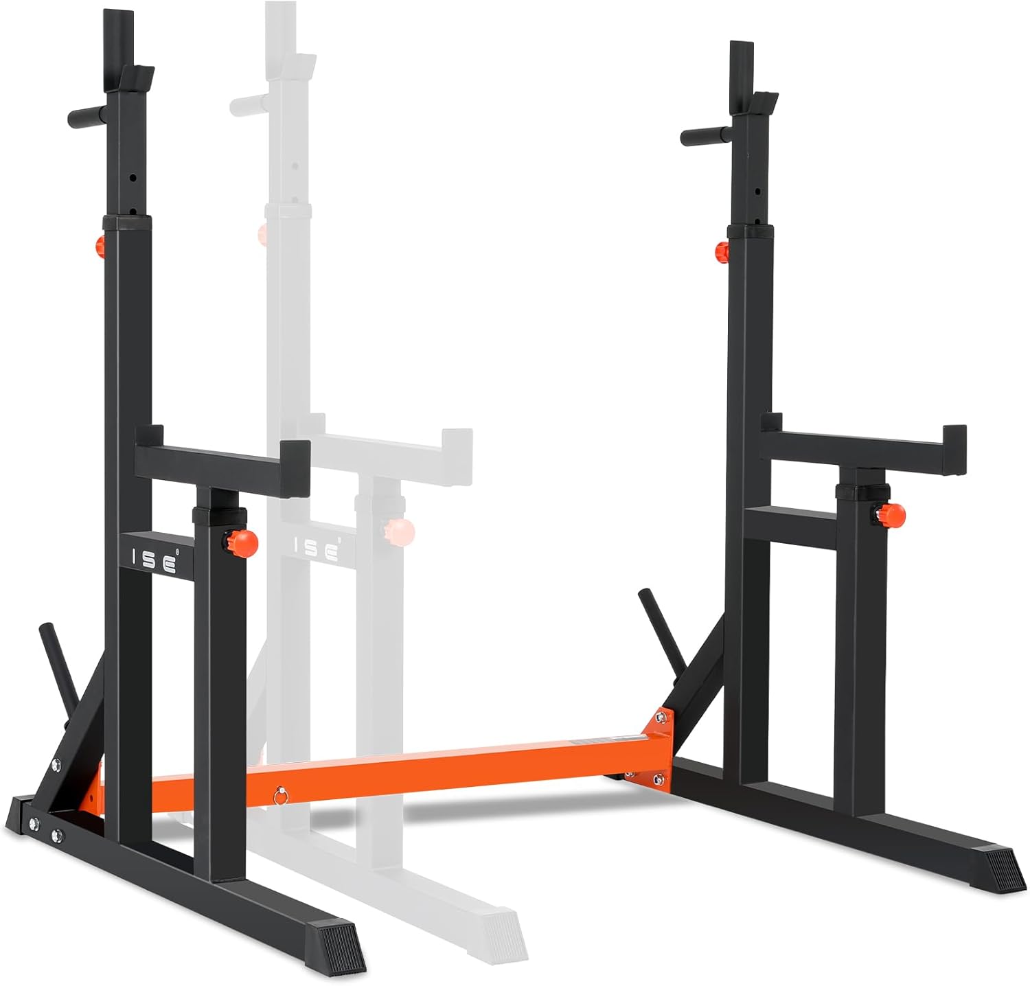 Support Barre de Musculation, Rack Squat Multifonction Barbell, Rack Musculation Cages de Squat Avec Barres pour Haltères, Repose Barre Squat Hauteur&Largeur Réglable, Maison/Bureau