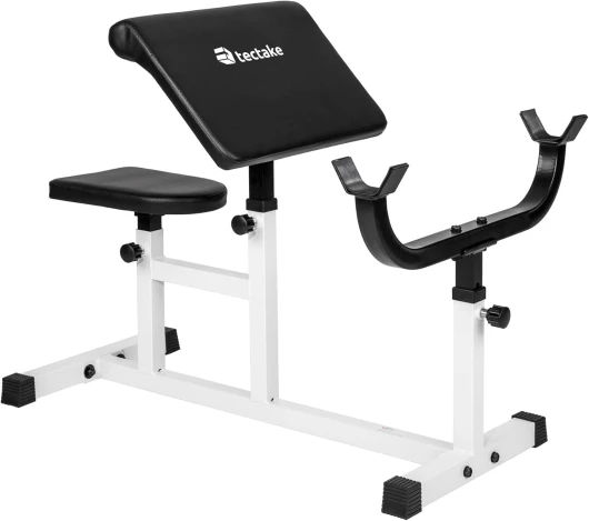 Banc de musculation pour biceps curl - accoudoirs et surface d'assise réglables