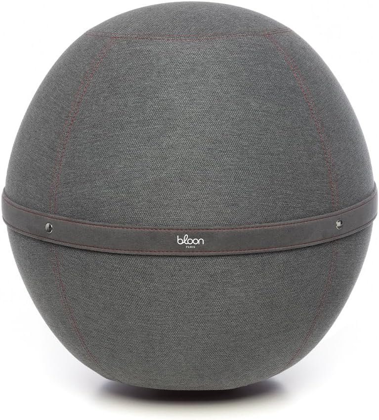 Bloon Siège Ballon Bureau Ergonomique Premium 65 cm - Déperlant, Anti Mal de Dos, Anti-dérapant, Anti-tâches & Ultra-résistant - Fait à la Main au Portugal - Couleur Gris Sicile