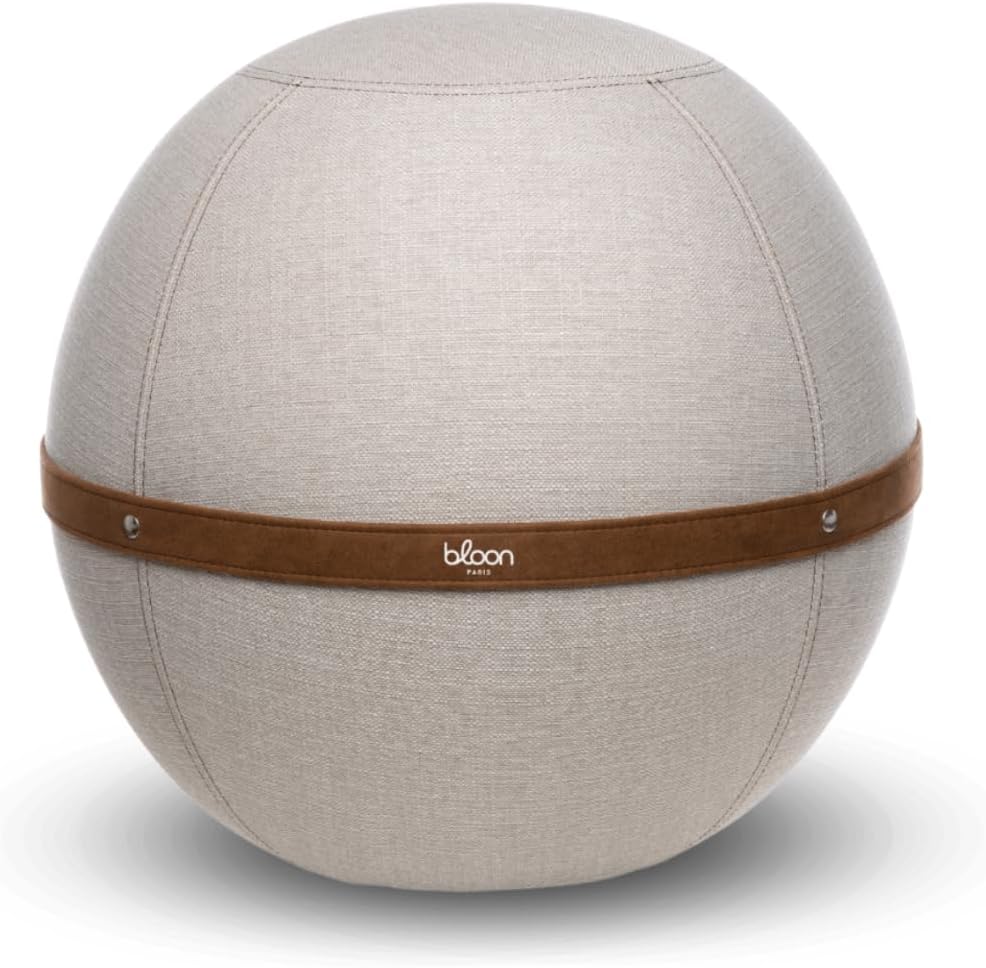 Bloon Siège Ballon Bureau Ergonomique 55 cm - Anti Mal de Dos, Anti-dérapant, Anti-tâches & Ultra-résistant - Fait à la Main au Portugal - Couleur Ivoire