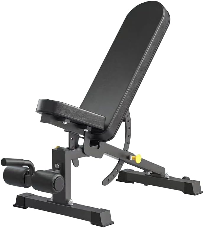 PullUpFitness Gamme PRO - Banc de musculation Professionnel Réglable - 90 degrés, inclinaison, décliné, plat