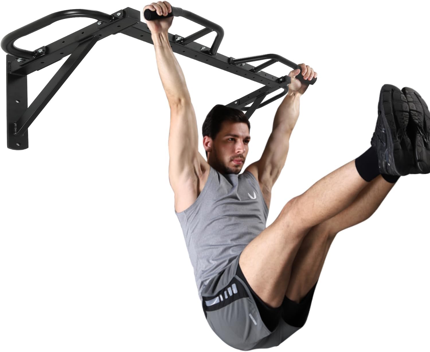 Barre de Traction Murale, Multi-Fitness&Distance Réglable de Poignée Exercice, Barre de Tractions Stable, Barre Traction Charge 200KG, Cadre de Porte de Barre de Traction Pull Up Bar