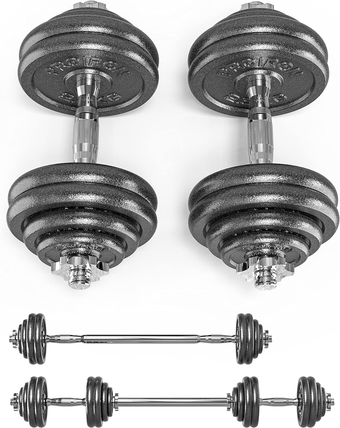 Halteres alteres Musculation Homme,20KG/30KG Halteres Fonte,Barre Musculation,Poids,fabriqués en Fonte,Idéal pour Le Fitness, l'haltérophilie, Le Fitness, la Gym à Domicile