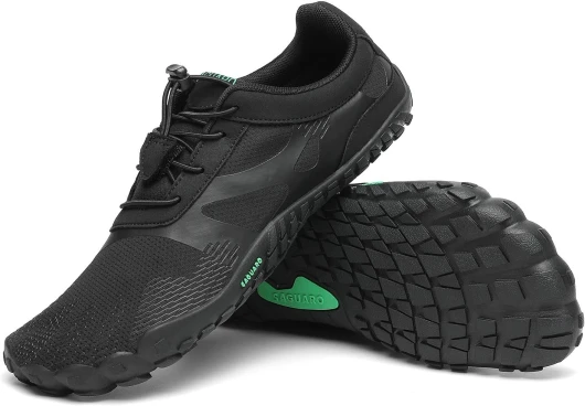Chaussures Minimaliste Homme Femme Barefoot Shoes Chaussures Pieds Nus Antidérapantes Barefoot Chaussures de Trail Chaussure Randonnée pour Semelle Zero Drop EU GR.36-48 40 EU Noir