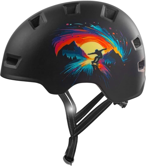 Rampage Serpent Orange - Casque pour vélo, Skateboard, Rollers et BMX - Casque de vélo pour Hommes, Femmes et Enfants - M (54-57cm) - Casque Ajustable pour skateurs et Cyclistes