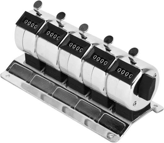 Compteur de Comptage Manuel, Compteurs Mécaniques Manuels en Acier Inoxydable à 4 Chiffres et 5 Unités, Main Tally Les Comptoirs, Genoux de Suivi de Comptage pour Événements Foires Tournois Sportifs