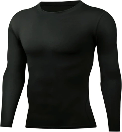 T-Shirts de Sport Homme Compression, Fitness Baselayer Manches Longues Séchage Rapide Maillot Basket-Ball Football Jersey Gym Shirt