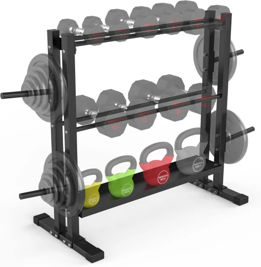 Support d'haltères Kettlebells Multifonctionnel Rangement Grande Capacité de Stockage