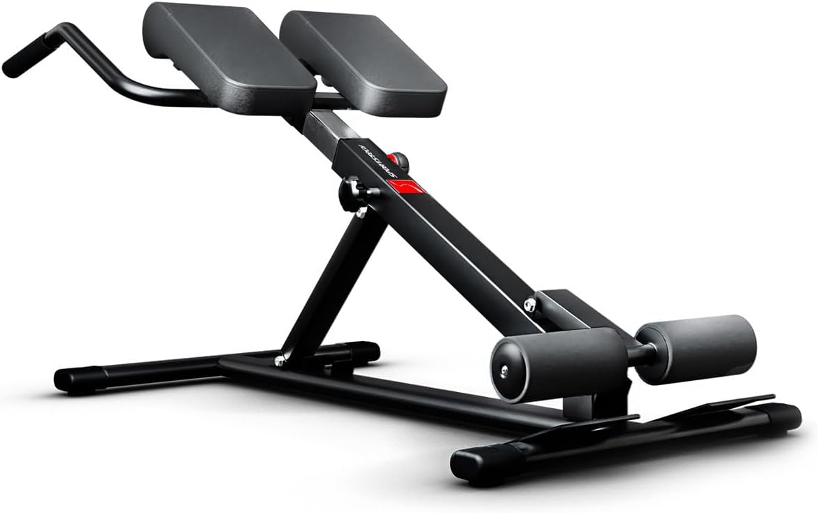 BRT150 Banc de poids - Entraîneur Dos et Abdomen 6 en 1 Ergonomique et Réglable Système unique de verrouillage et facile à plier Design Antidérapant, + Fixation de jambes Adaptable