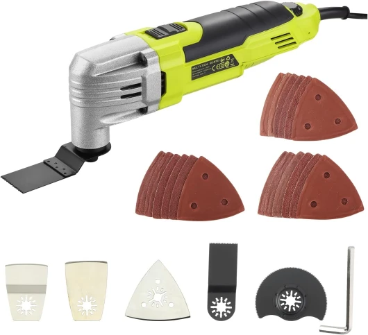 Outils Oscillants, 6 vitesses variables 0-23000RPM Outil multifonction 300W, Accessoires avec lames multifonctions à fixation