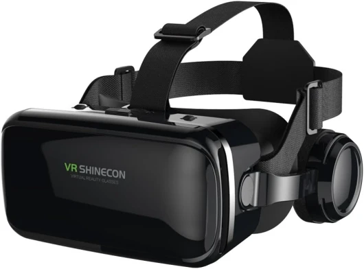 VR Casque Lunettes avec écouteurs Glasses de réalité virtuelle Casque VR Lunettes pour Films 3D Jeux vidéo Compatible avec Smartphones Android/iPhone de 4,7 à 6,6 Pouces, Cadeaux de Noël