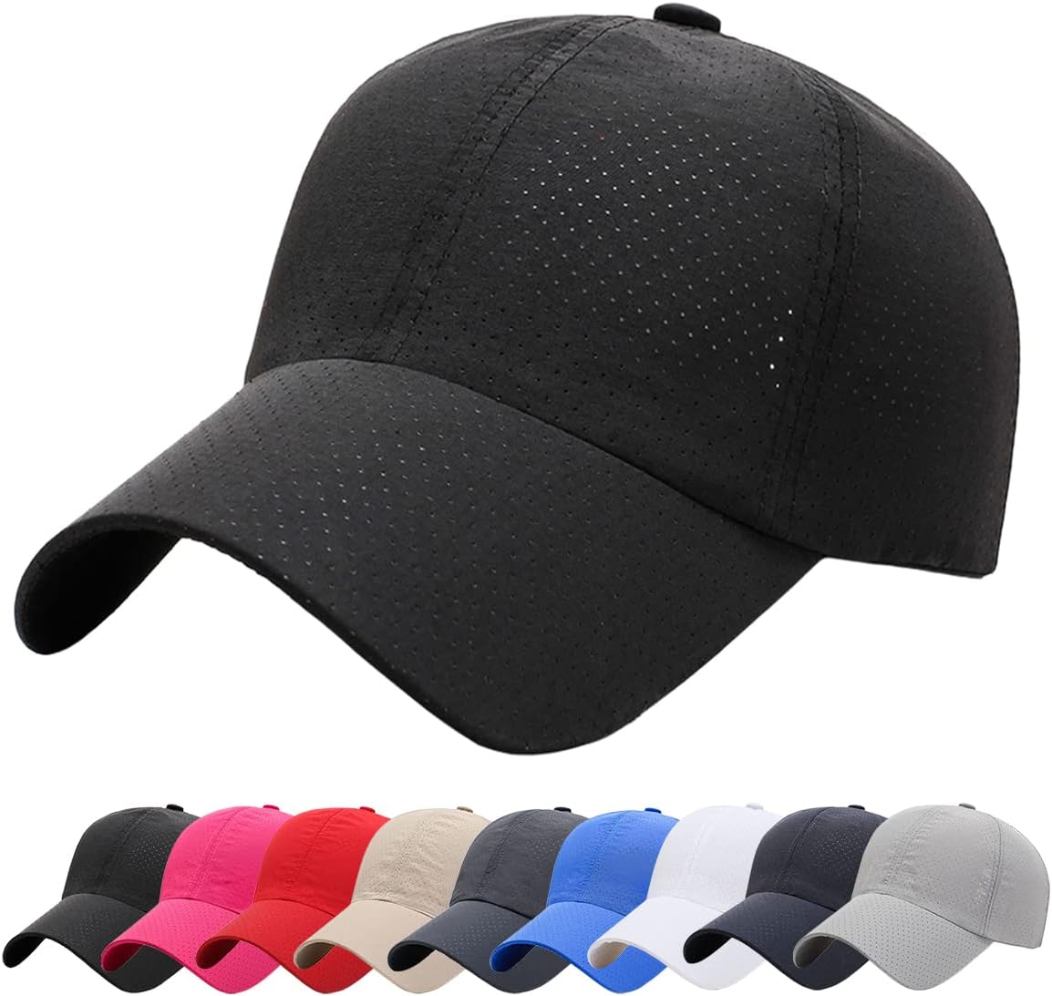 Baynetin Casquette Chapeau de Baseball Séchage Rapide Homme, Chapeau de Running Tennis Golf Sports- Maille Protection Contre Soleil Légère Respirante Réglable