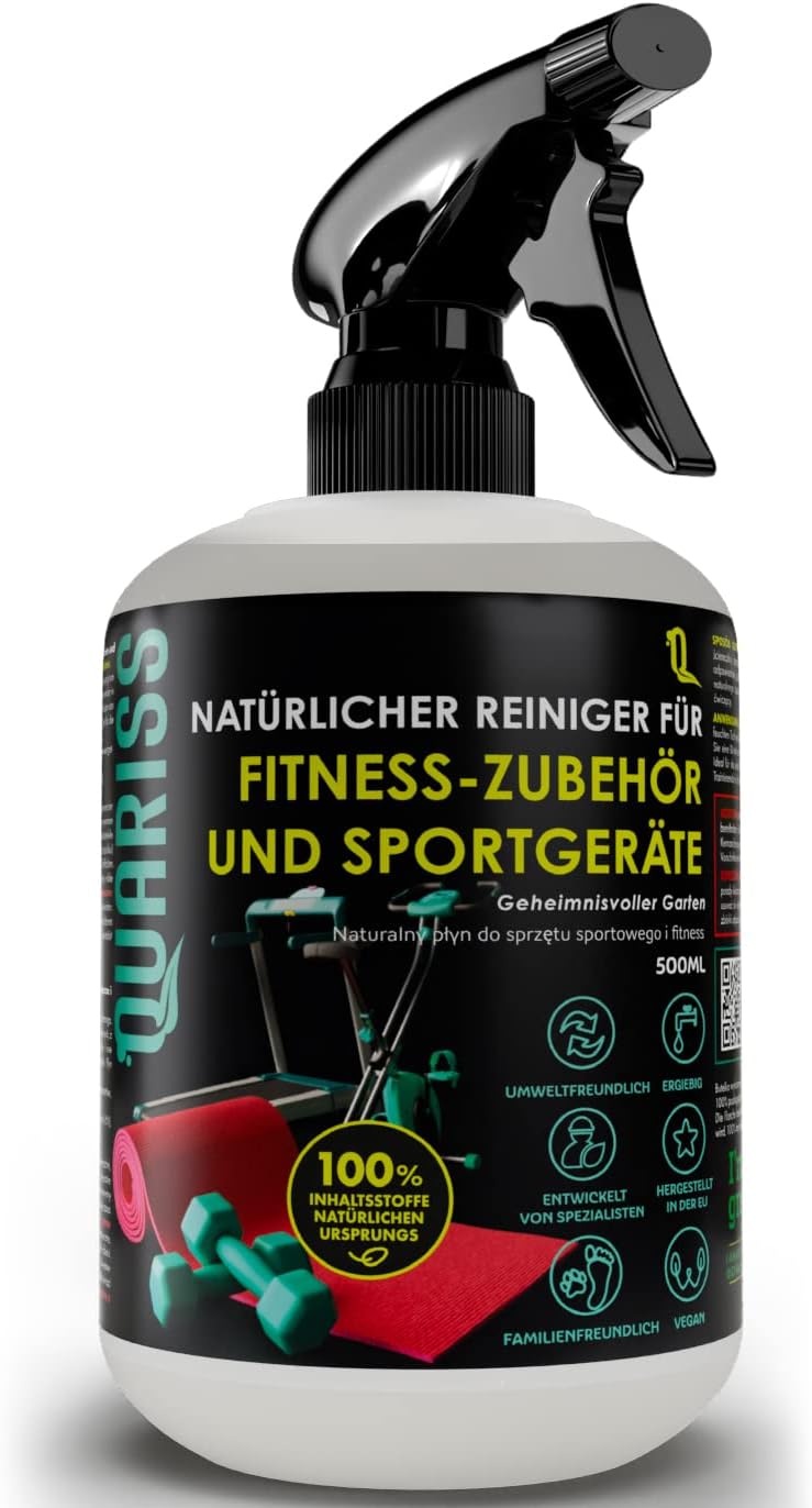 Nettoyant 100% naturel pour accessoires de fitness et équipements sportifs - Tapis - Surfaces imperméables Durable et végétalien 0,5 litre