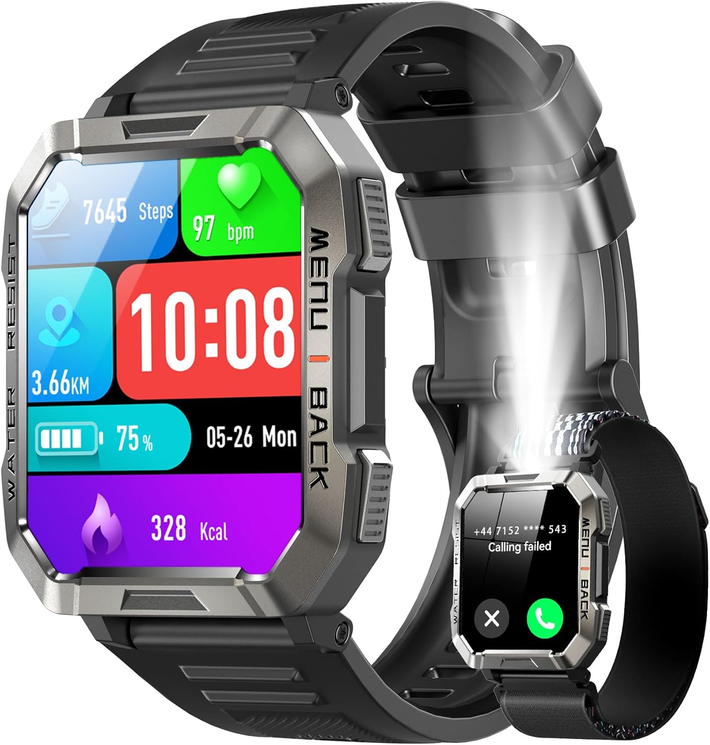 Montre Connectée Homme, Appel Bluetooth, Écran 1.39" TFT, Moniteur Cardiofréquence/SPO2, Analyse Sommeil, 100 Modes de Sport,pour Android/iOS (Noire)