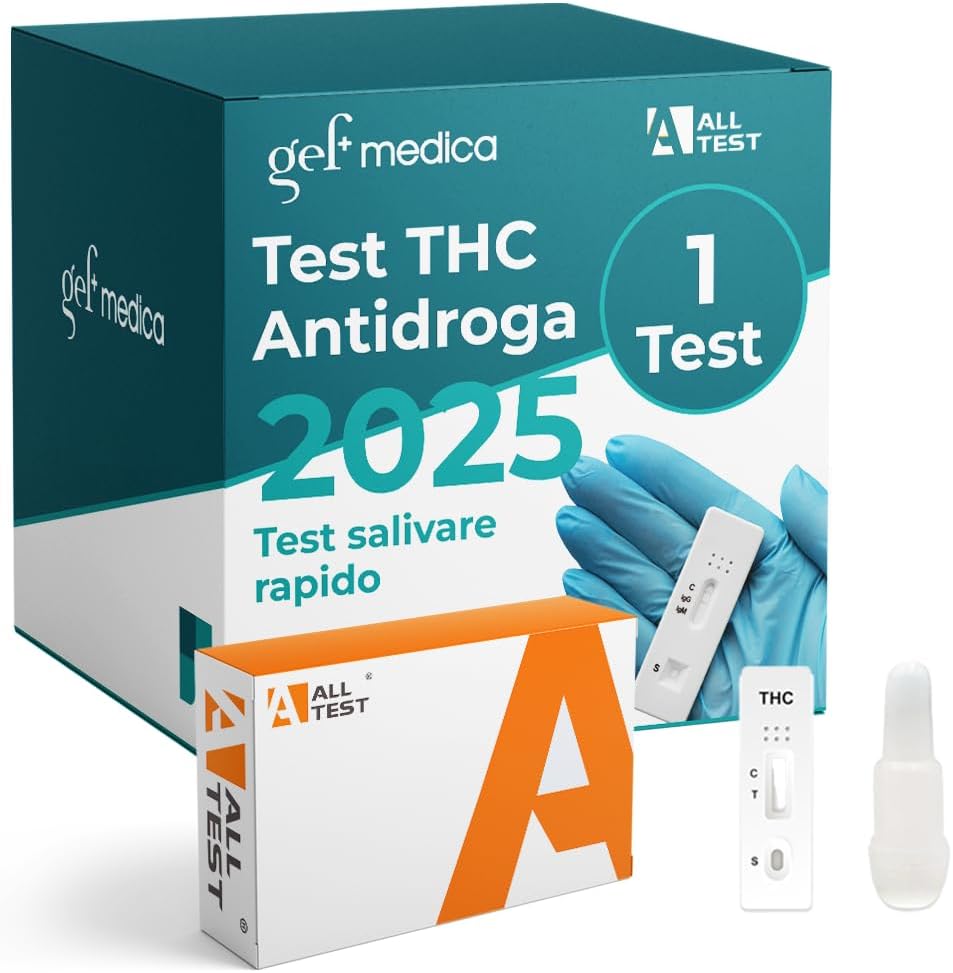 GEF Medica - Médicament Test Salivaire Rapide, Autotest Rapide THC Saliver, Kit Complet Pour Surveillance Personnelle, Sûr et Non Invasive, Détection Précise en 5 Minutes (1)