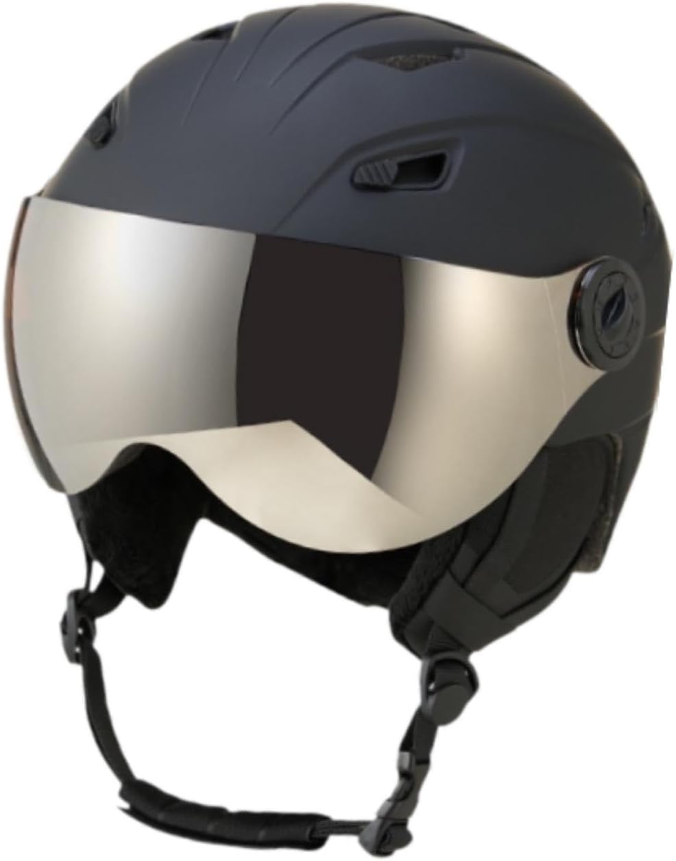 Harayaa Casque de Ski avec Visière, Ajustement Personnalisable, Casque Respirant pour Les Sports de Neige Noir M