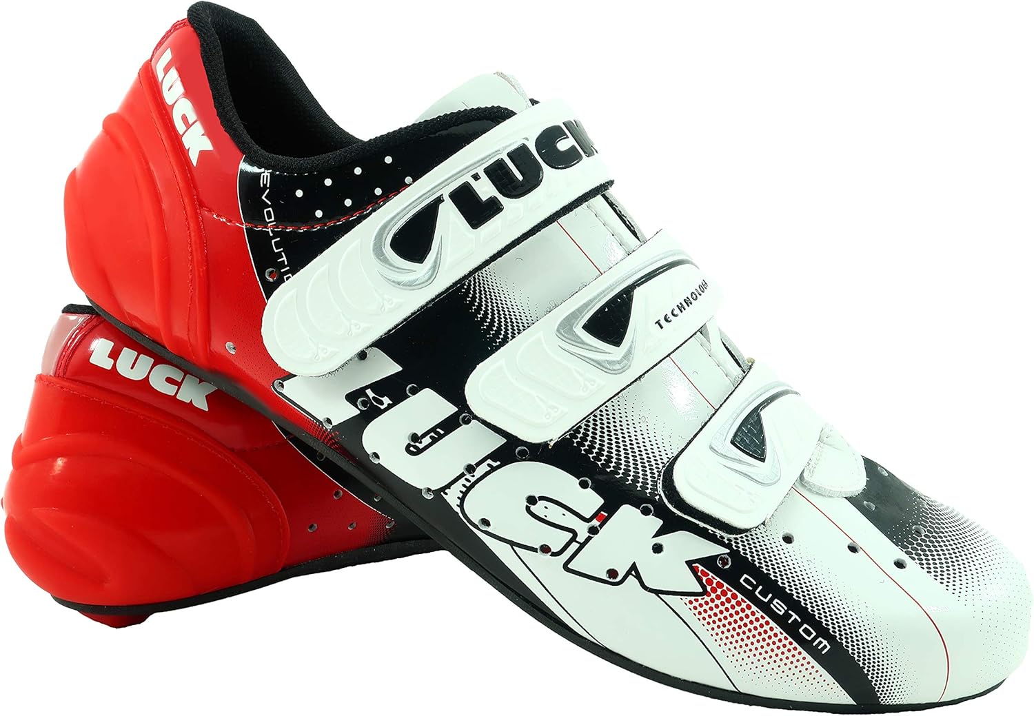 Chaussures de Cyclisme Evo, pour Route, avec Semelle en Carbone, très rigides et légères et Triple Bande Velcro - 39 EU Rouge