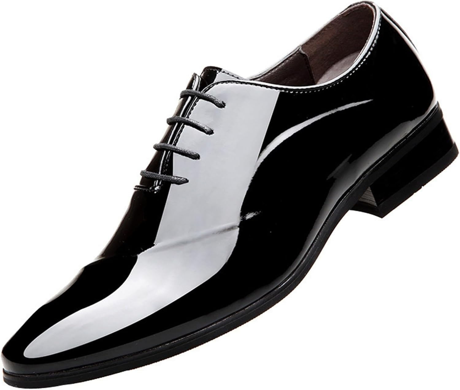 Generisch Chaussures d'affaires pour homme - Noir - En cuir verni - Chaussures de loisirs élégantes - Chaussures de mariage - Bout pointu - Chaussures de soirée élégantes et élégantes - Chaussures de Noir 40 EU