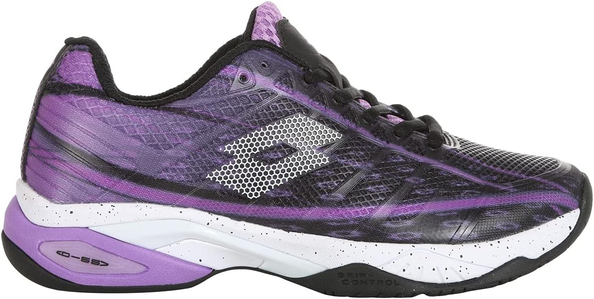 Lotto Mirage 300 SPD Chaussures de tennis pour femme All Black/All White/Bellflower, All Black All White Bellflower, 41 EU Weit