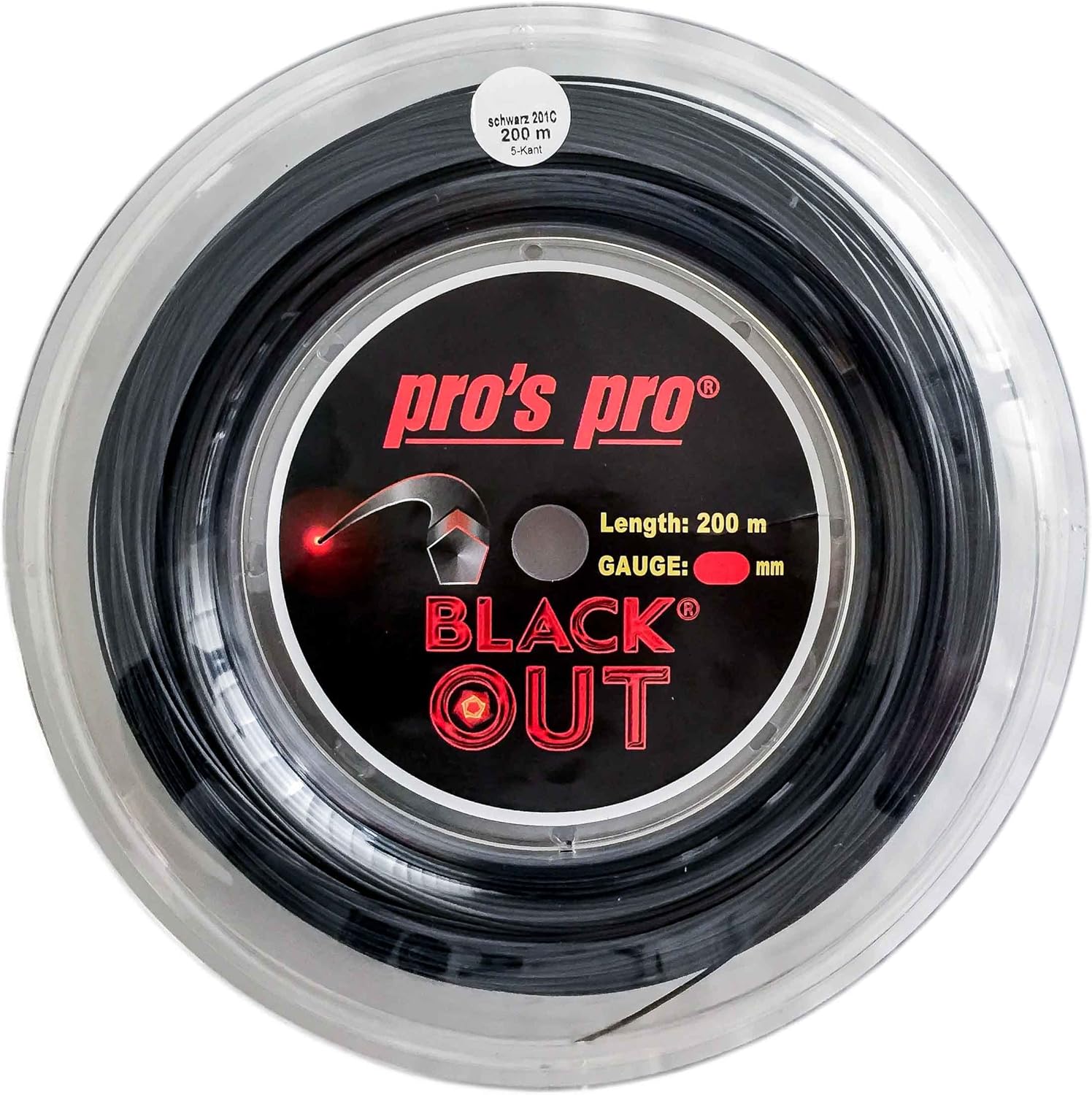 Pro's Pro BlackOut Corde de tennis Noir 200 m