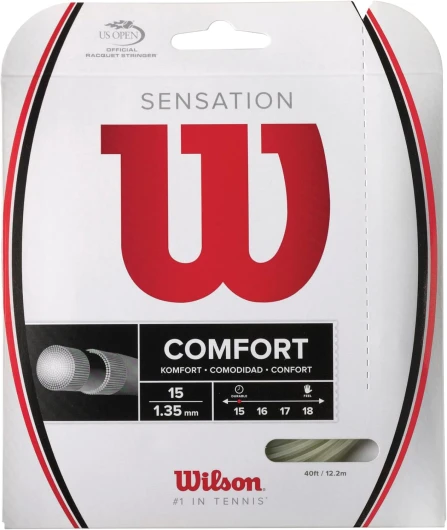 Cordages de Raquettes Wilson, Sensation, Rouleau de 12,2 mètres, Couleur Neutre 12,2 m 1,35 mm