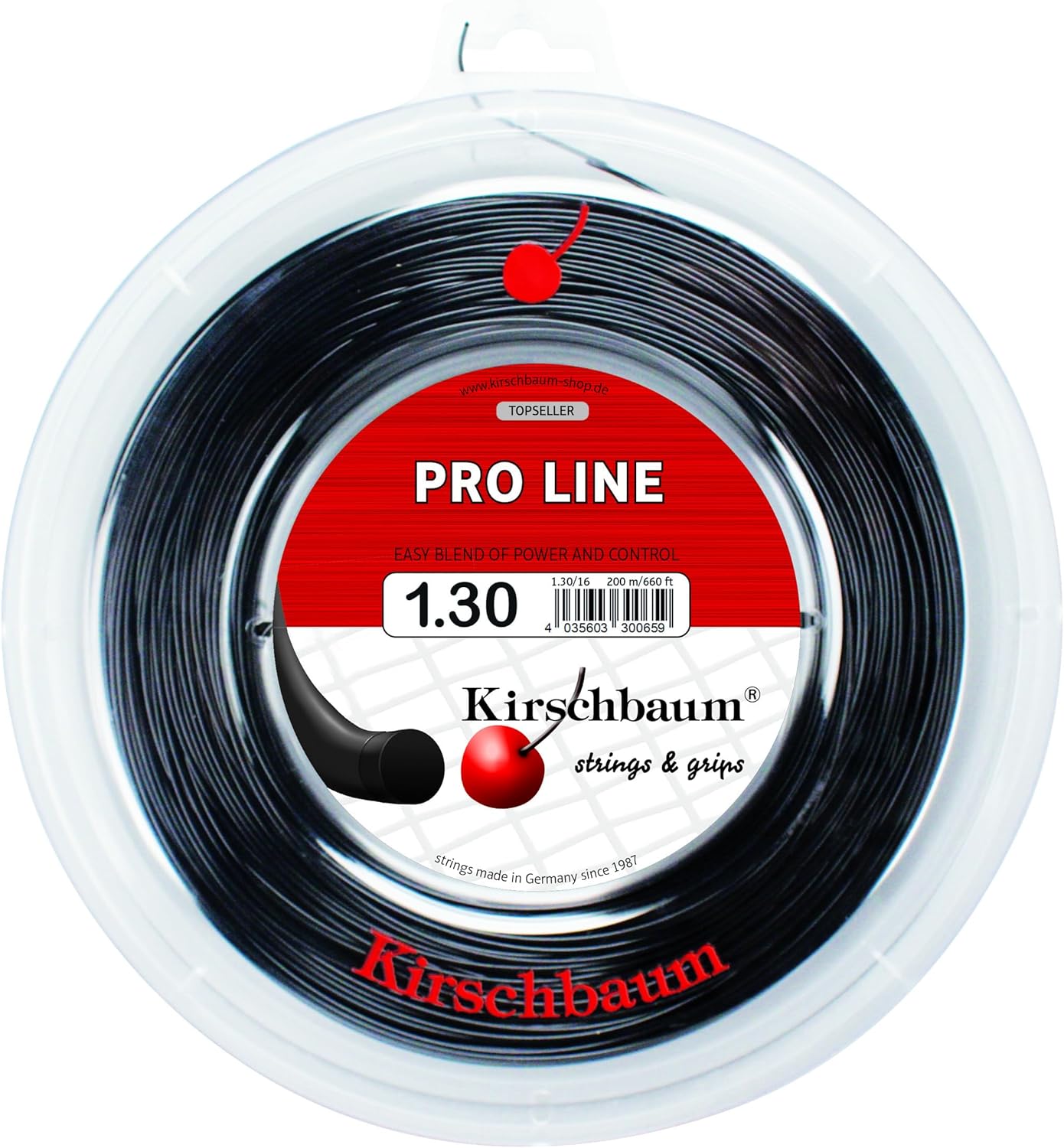 Kirschbaum Saitenrolle Pro Line II Bobine de Fil Noir 1,25 mm Unisexe