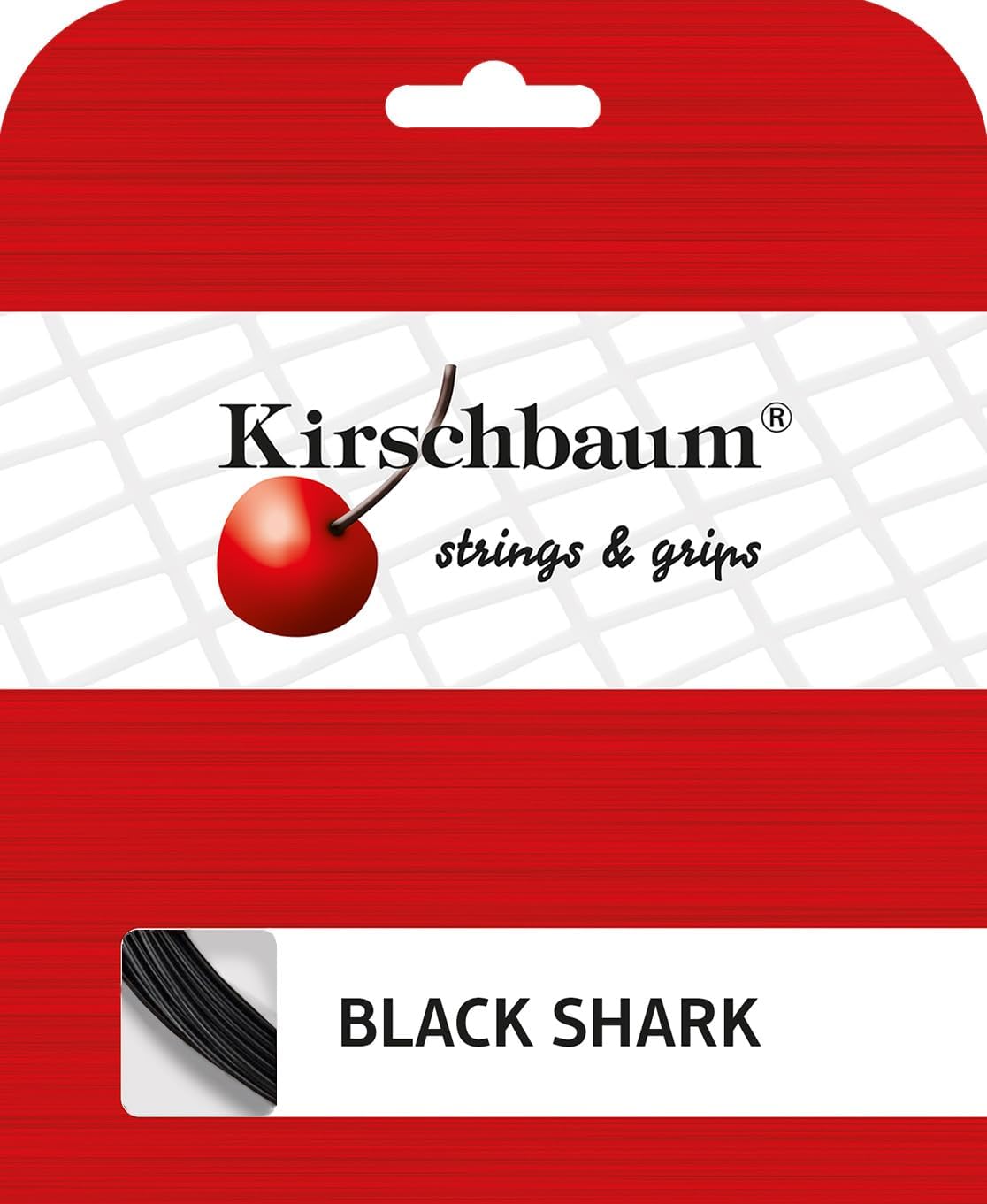 Kirschbaum Shark Garniture Cordage de Tennis Noir 1,25 mm x 12 m